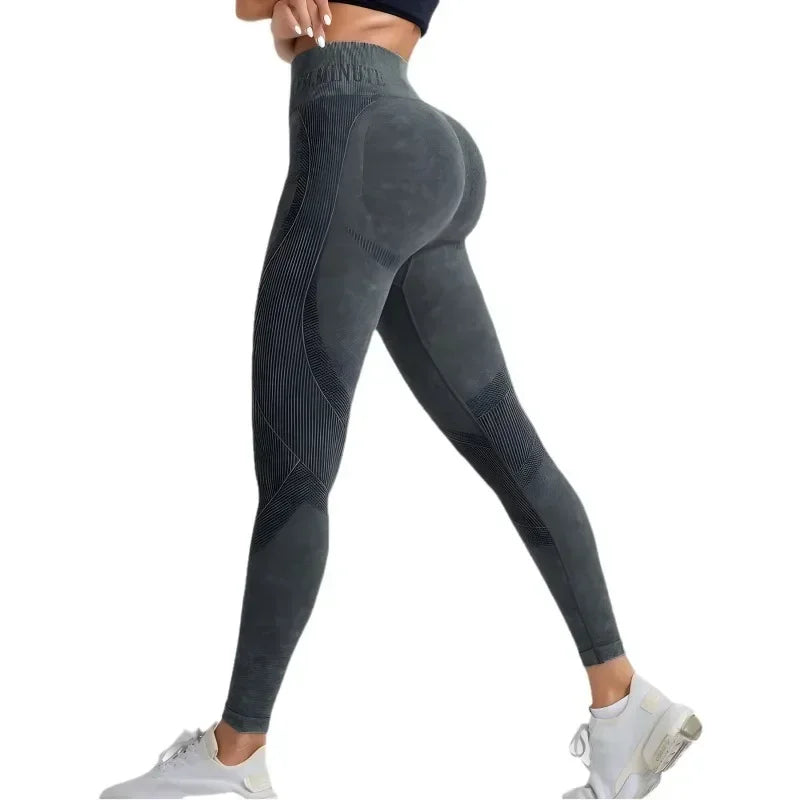 Women’s Sand-Washed Seamless Leggings – High-Waist, Hip-Lifting Yoga Pants