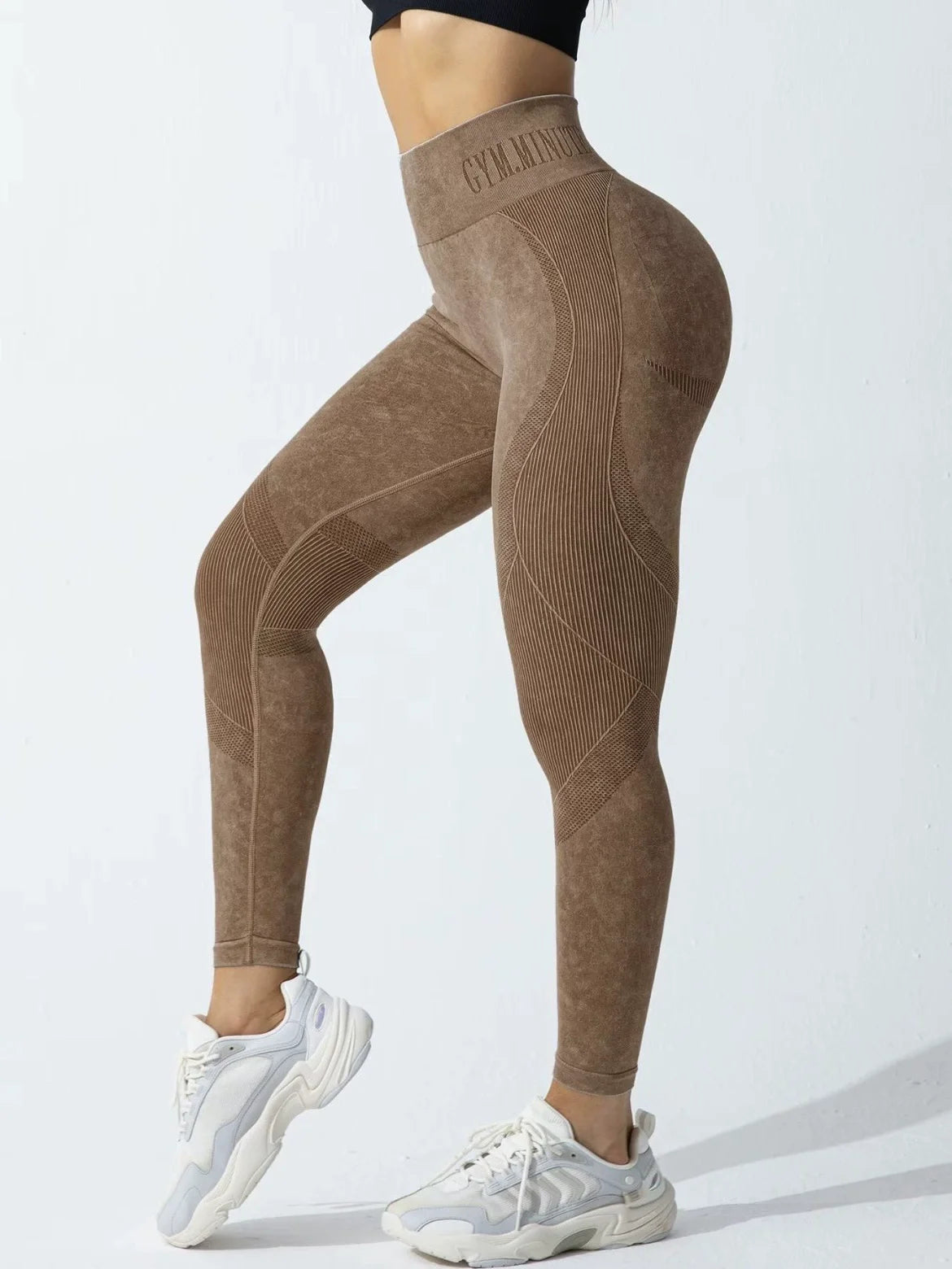 Women’s Sand-Washed Seamless Leggings – High-Waist, Hip-Lifting Yoga Pants